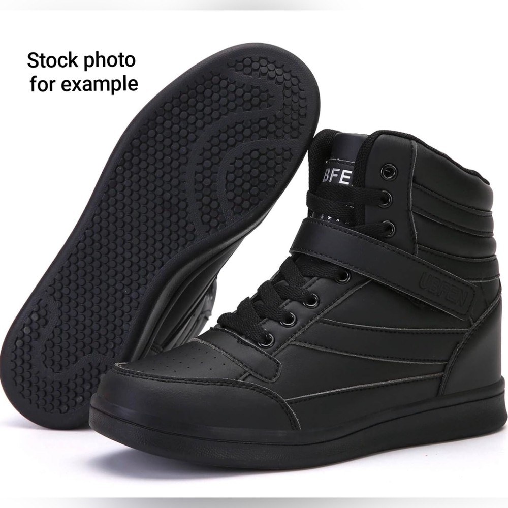 Stylish Black Women's High-Top Sneakers - Picture 3 of 12